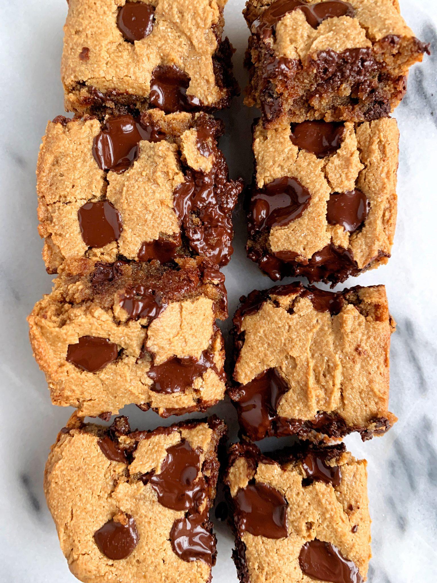 The Best Doughy Chocolate Chip Cookie Dough Bars (Vegan & Paleo) - Little IA