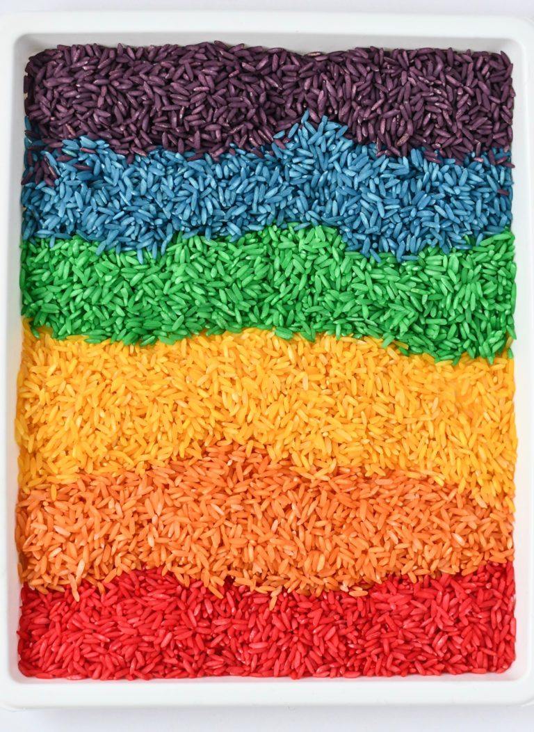 Toddler Play: Rainbow Rice - Little IA