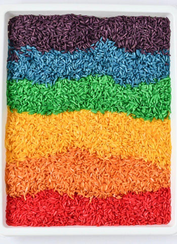 Toddler Play: Rainbow Rice