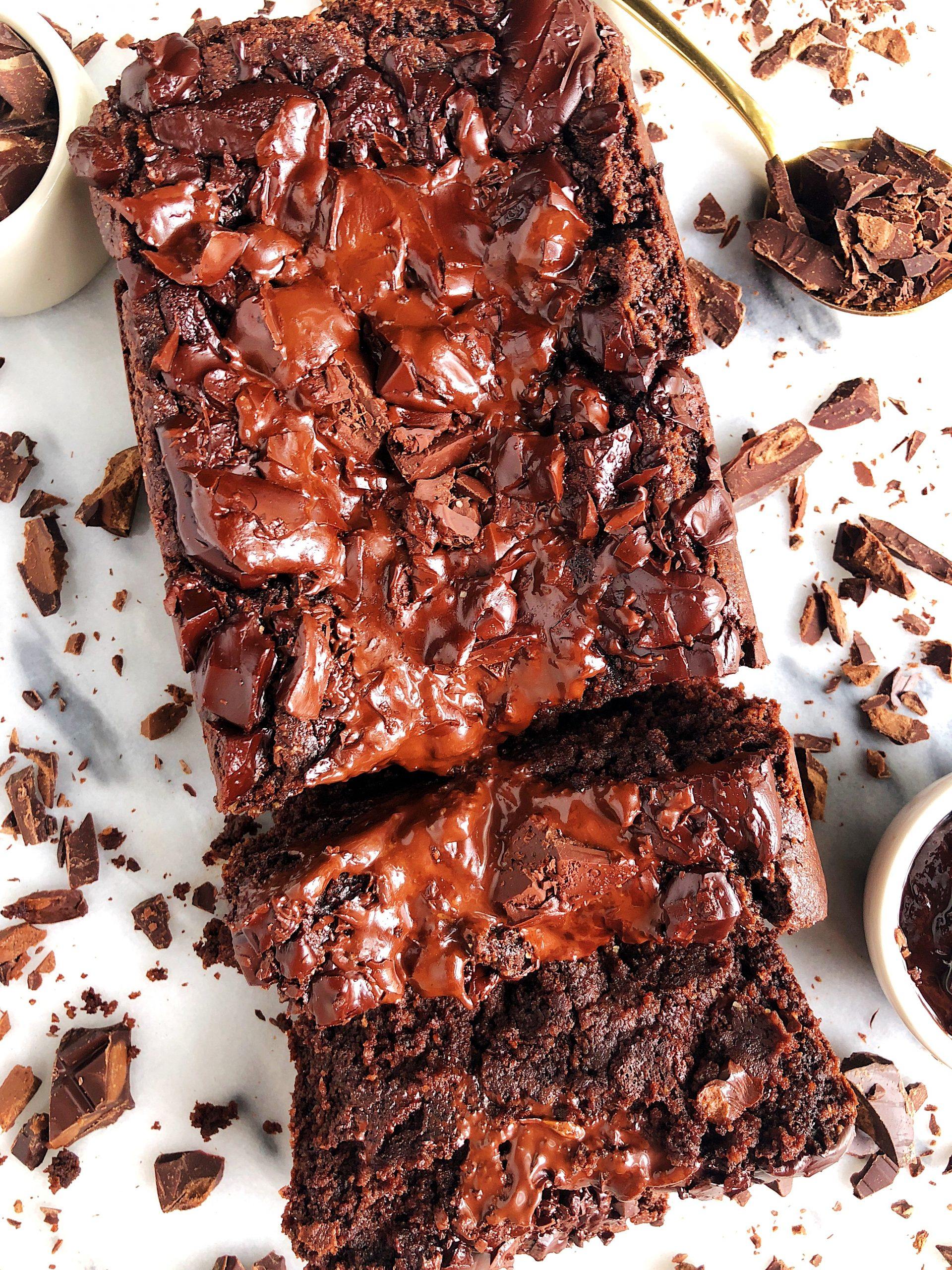 Paleo Dark Chocolate Brownie Bread (Vegan) - Little IA
