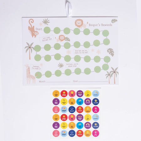 Party Favour: Jungle Reward Chart & Sticker Sheet