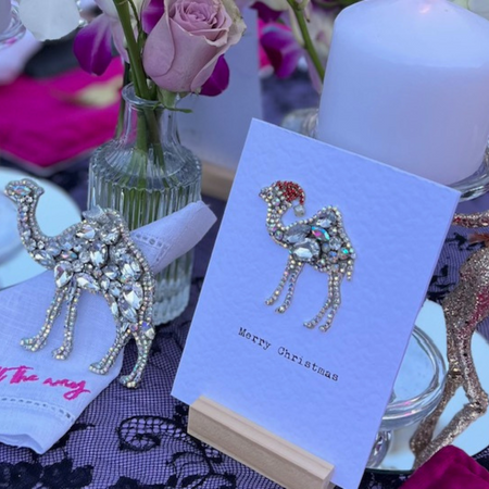 Luna Loves: Santa Camel Card
