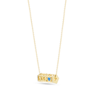 Four Sided Name Necklace with Diamonds
