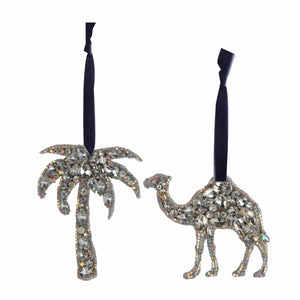 Embellished Palm Tree & Camel Hanging Decor