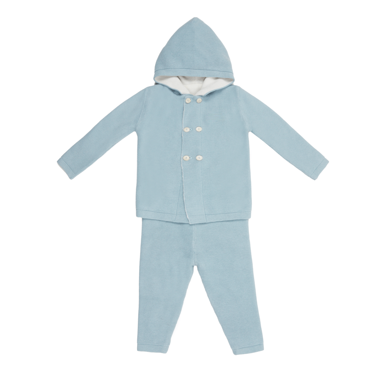 Blue Hooded Knit Set