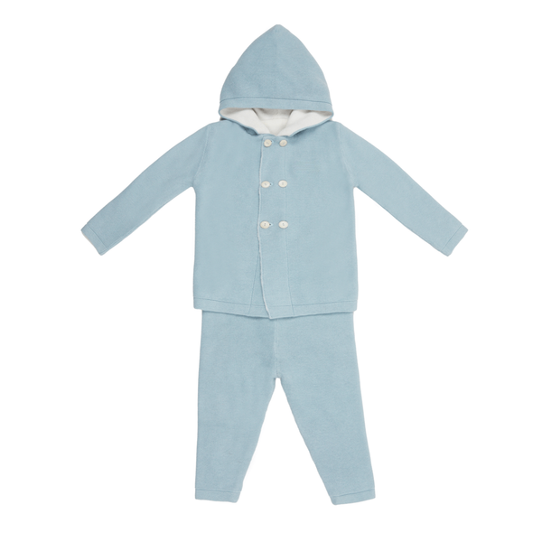 Blue Hooded Knit Set