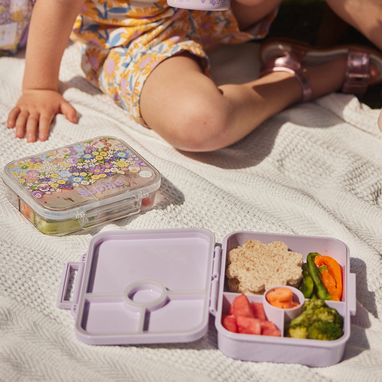 Floral Snack Box - 3 Compartments
