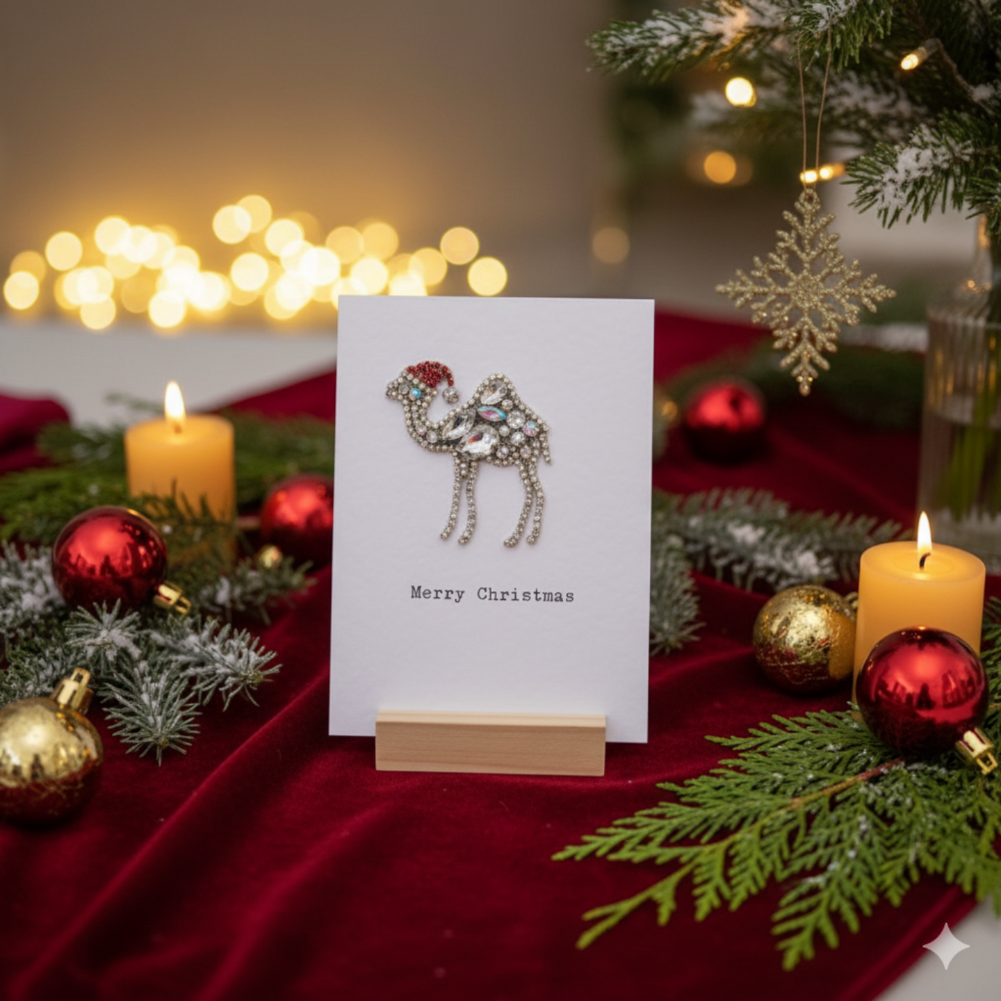 Luna Loves: Santa Camel Card