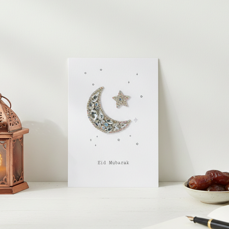 Embellished Eid Greeting Card - Crescent