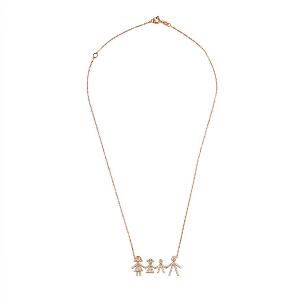 Family of Four Diamond Necklace