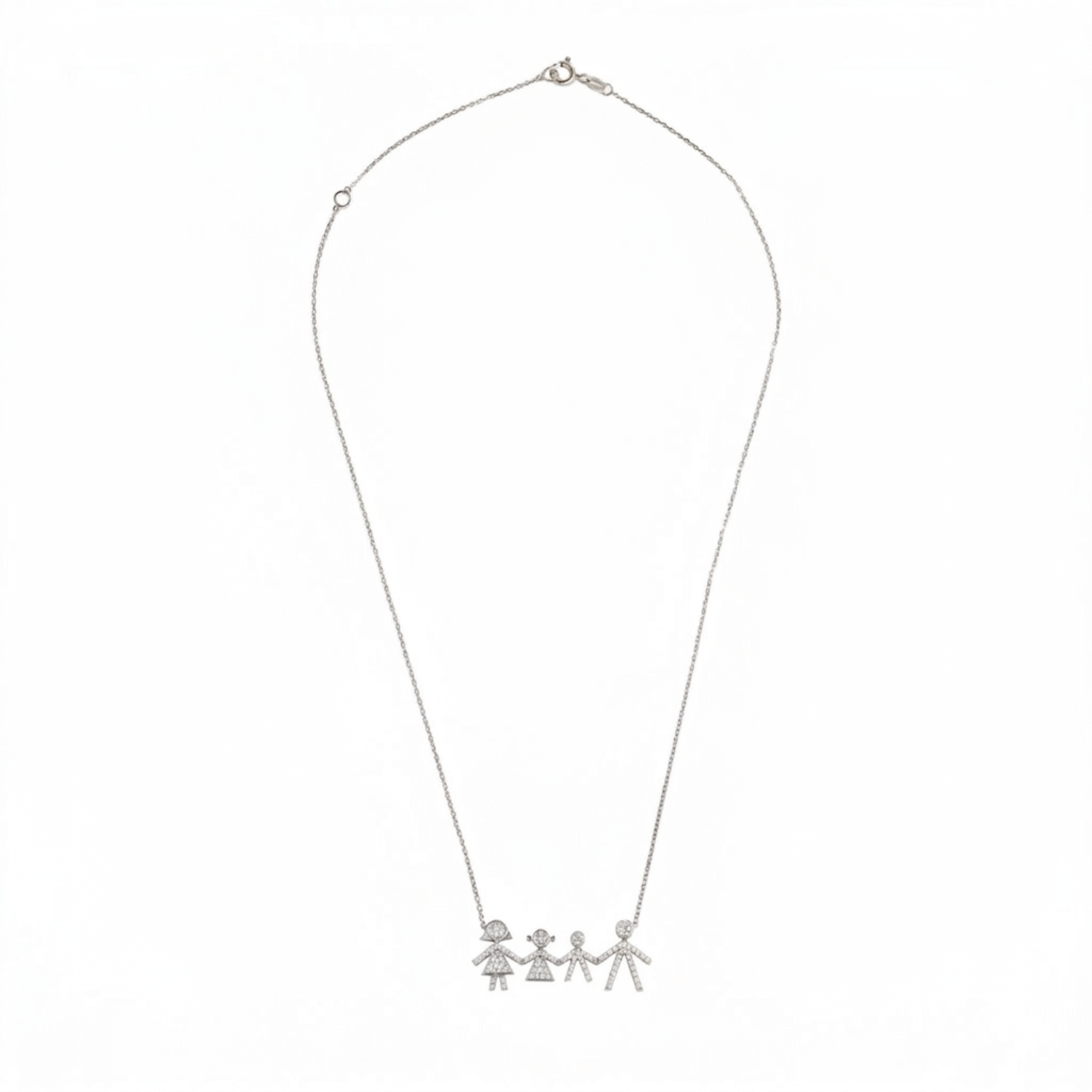 Family of Four Diamond Necklace