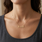 Family of Four Gold Necklace