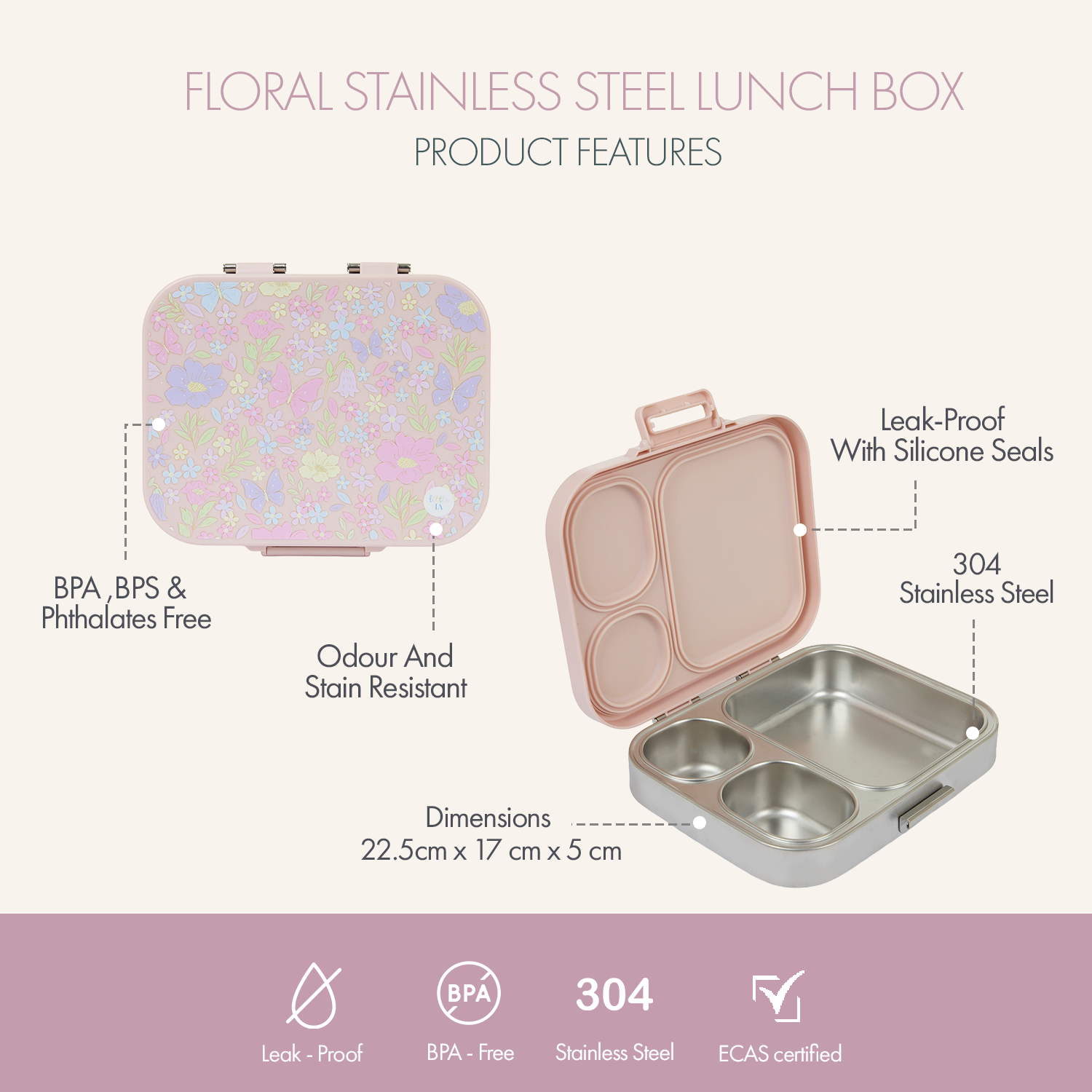 Botanica Mealtime Stainless Steel Essentials 3pcs Set