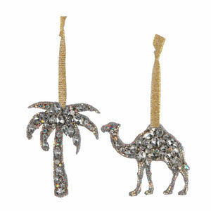 Embellished Palm Tree & Camel Hanging Decor