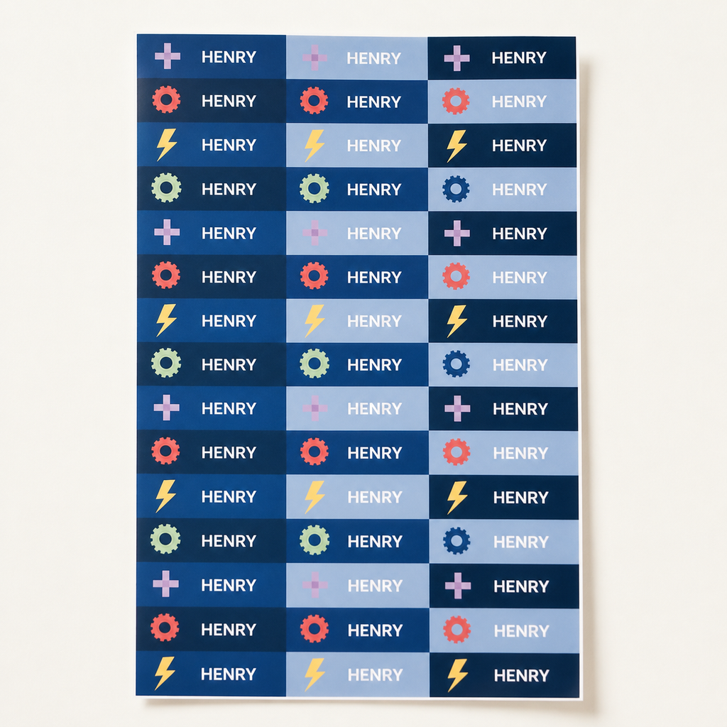 Gamer Name Labels & School Tag Set