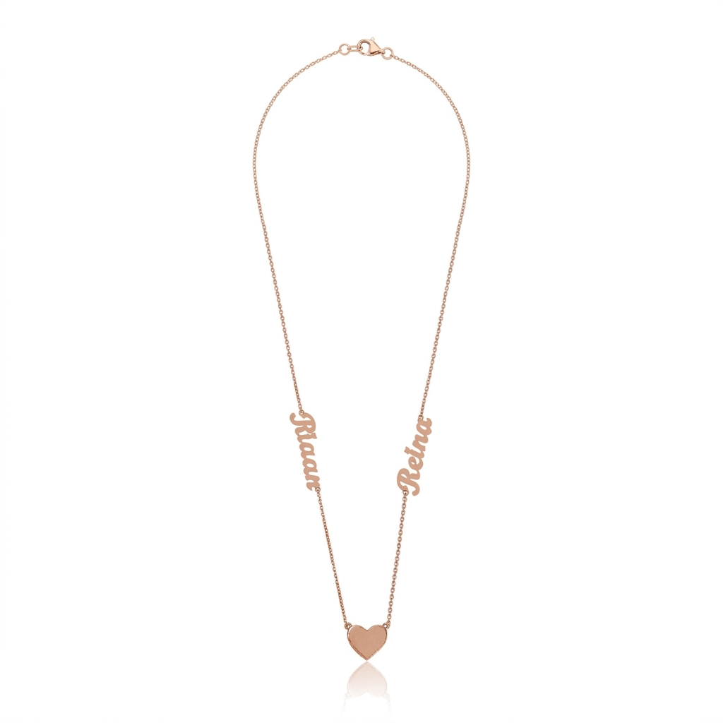 Two Names, One Heart Gold Necklace
