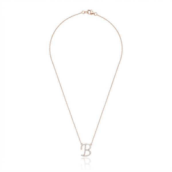 Single Initial Diamond Necklace