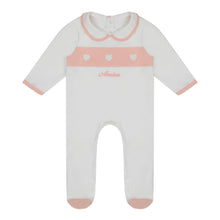 Load image into Gallery viewer, Organic Cotton Heart Sleepsuit &amp; Bib Set
