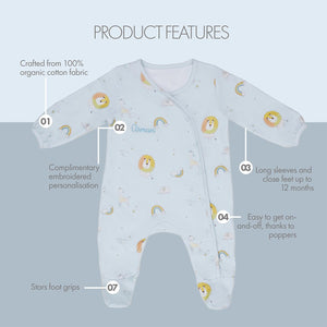 Lion Printed Baby Sleepsuit