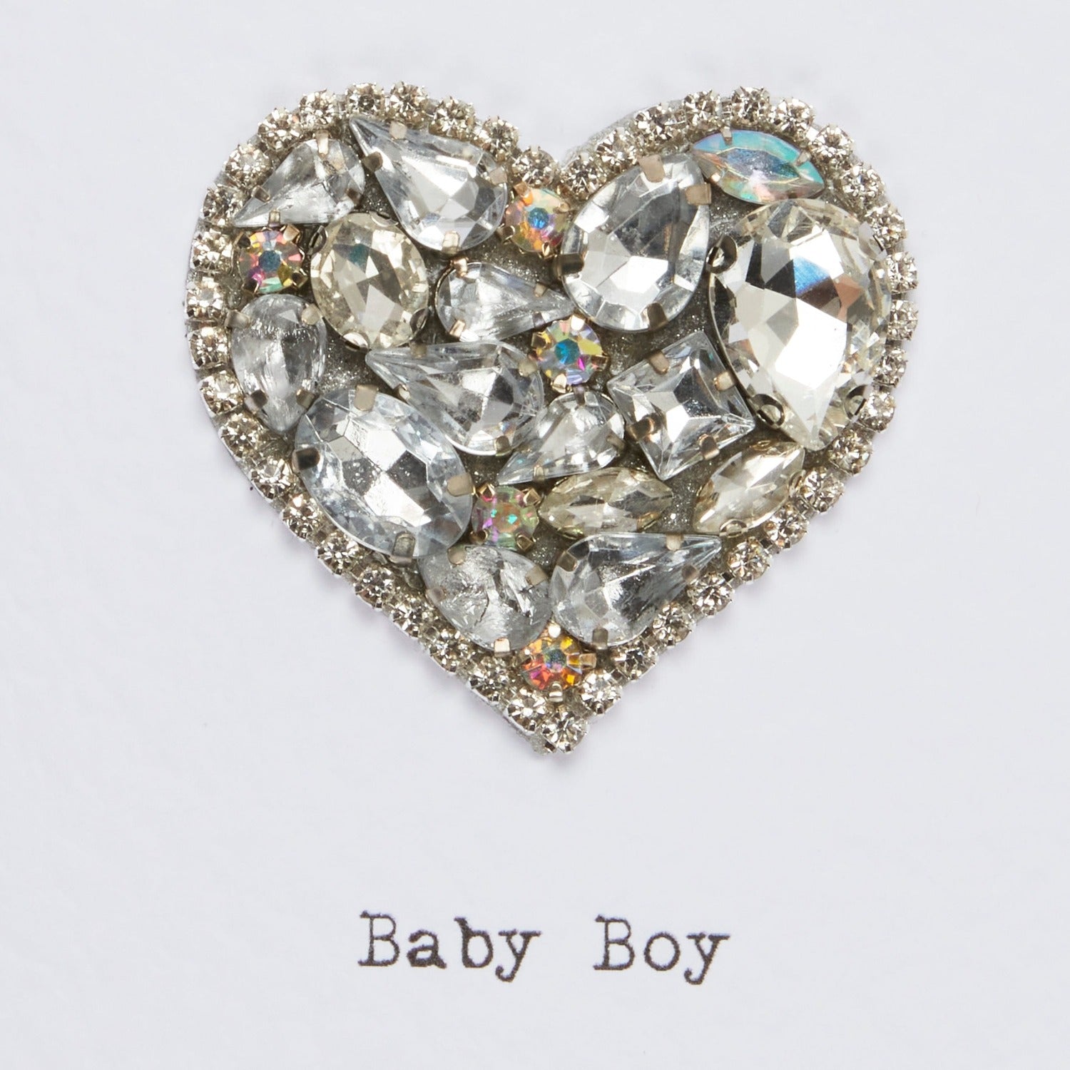 Embellished Heart Greeting Card - Baby Boy