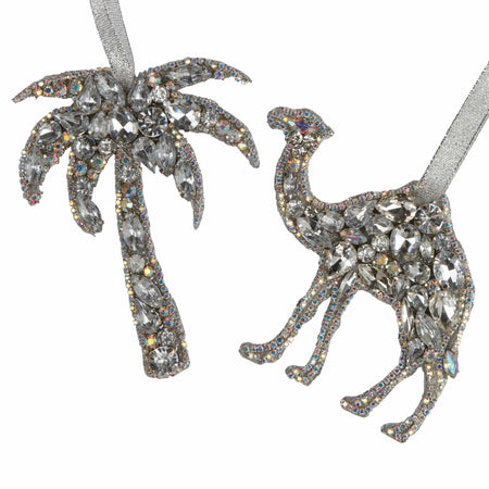 Embellished Palm Tree & Camel Hanging Decor