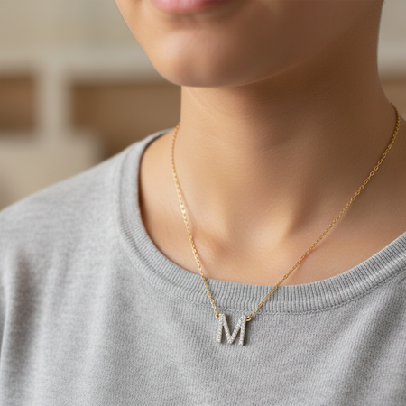 Single Initial Diamond Children's Necklace