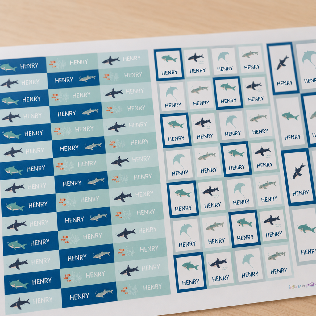 Open Water Name Labels & School Tag Set