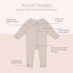 3-Piece Organic Cotton Bunny Smart-Zip Set