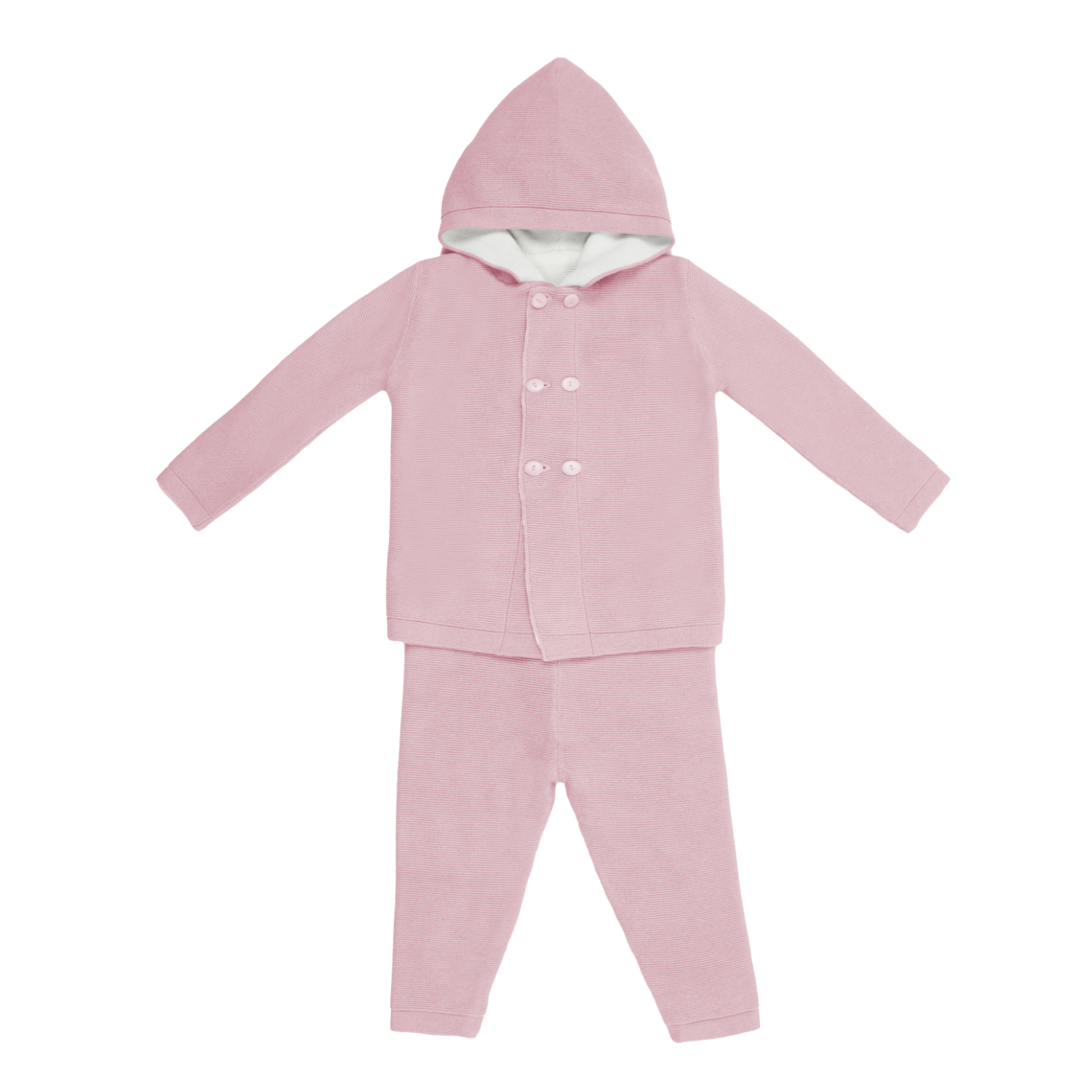 Pink Hooded Knit Set