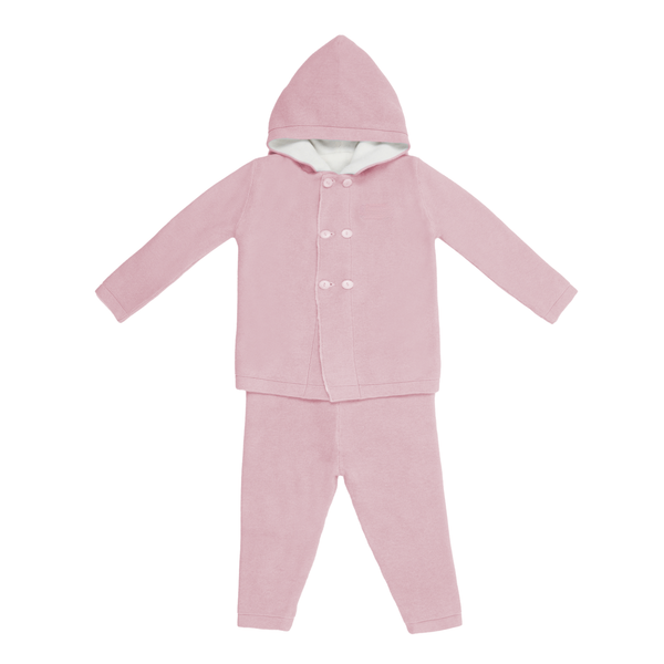 Pink Hooded Knit Set