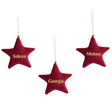 Load image into Gallery viewer, Personalised Velvet Ornament Set

