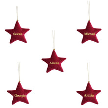 Load image into Gallery viewer, Personalised Velvet Ornament Set
