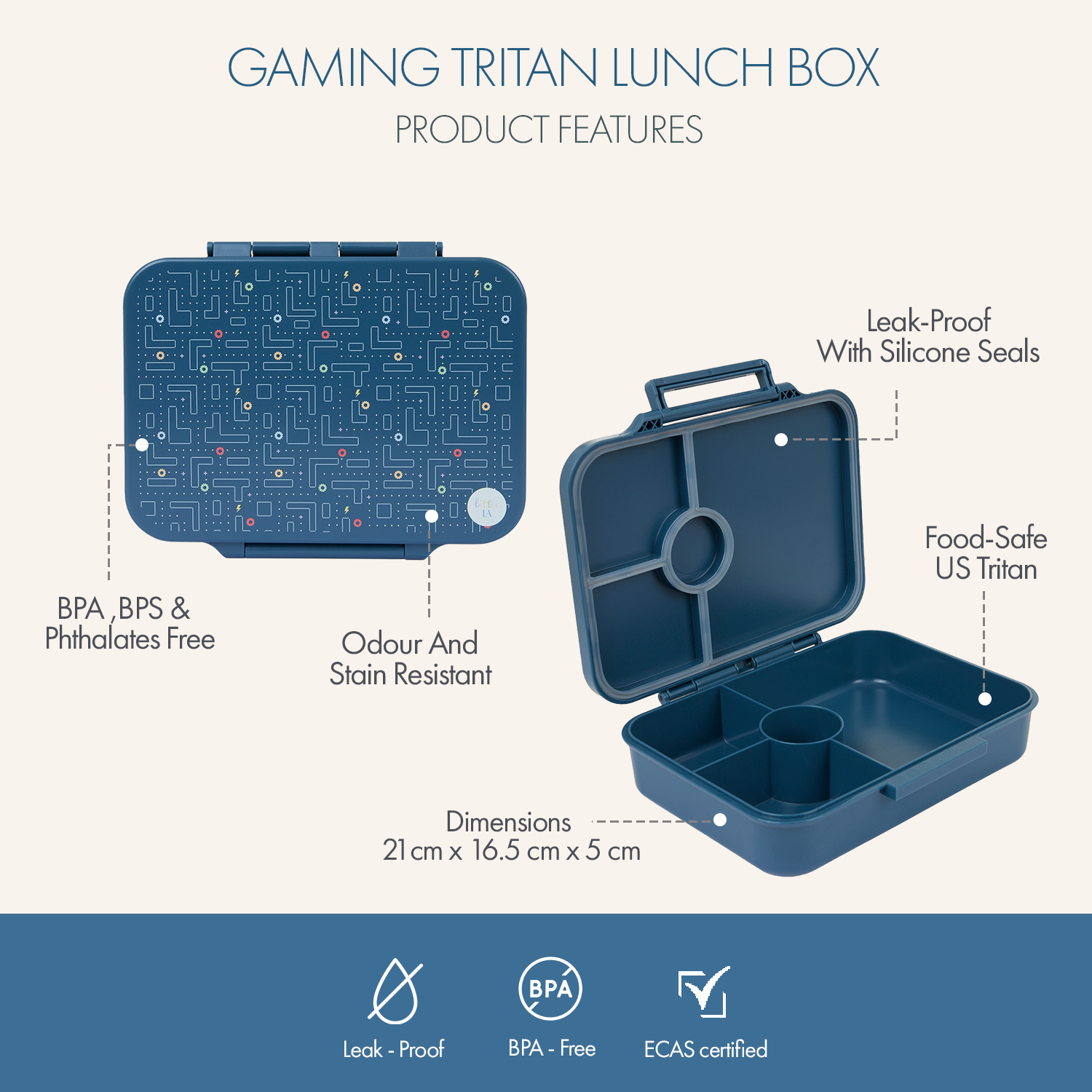 Gamer Tritan Lunchbox - 4 Compartments