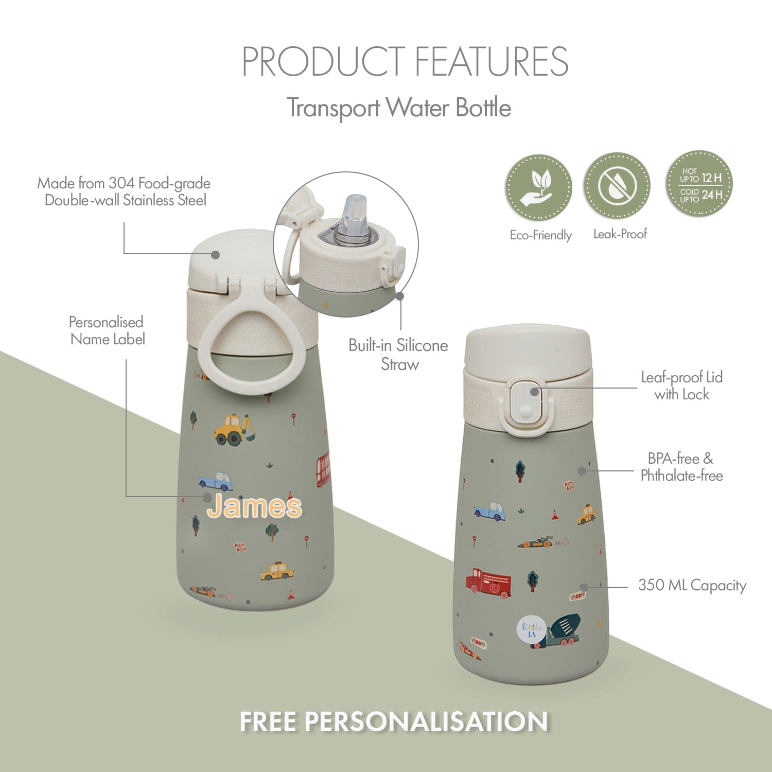 Transport Stainless Steel Water Bottle