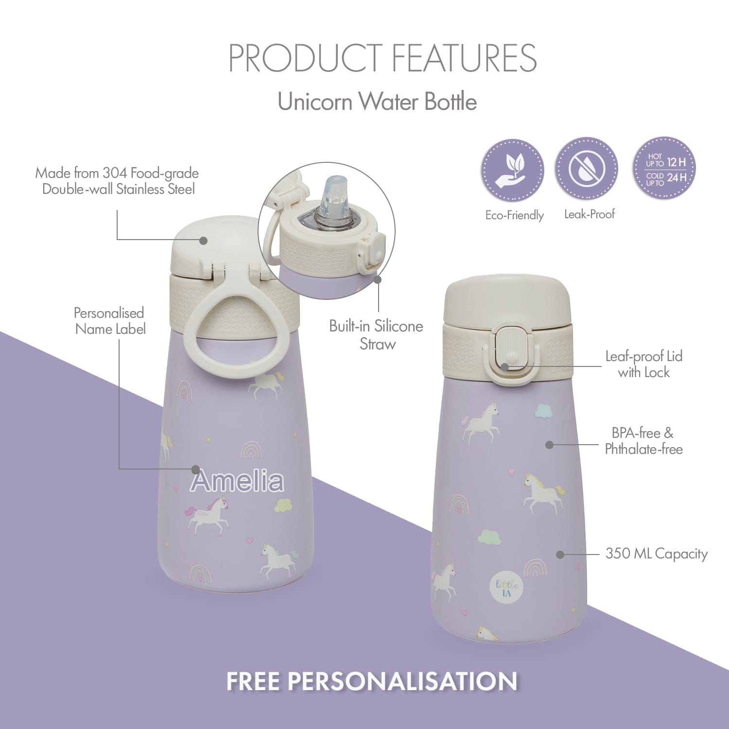 Unicorn Stainless Steel Water Bottle