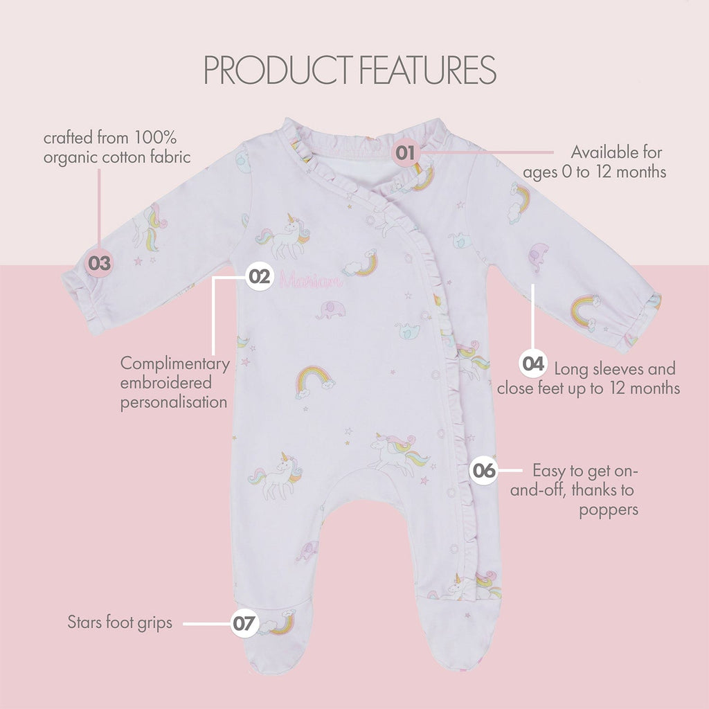 Unicorn Printed Baby Sleepsuit