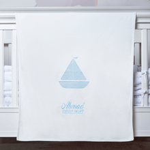 Load image into Gallery viewer, Organic Cotton Sailboat Blanket

