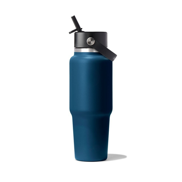 Wide Mouth Travel Bottle with Flex Straw Cap