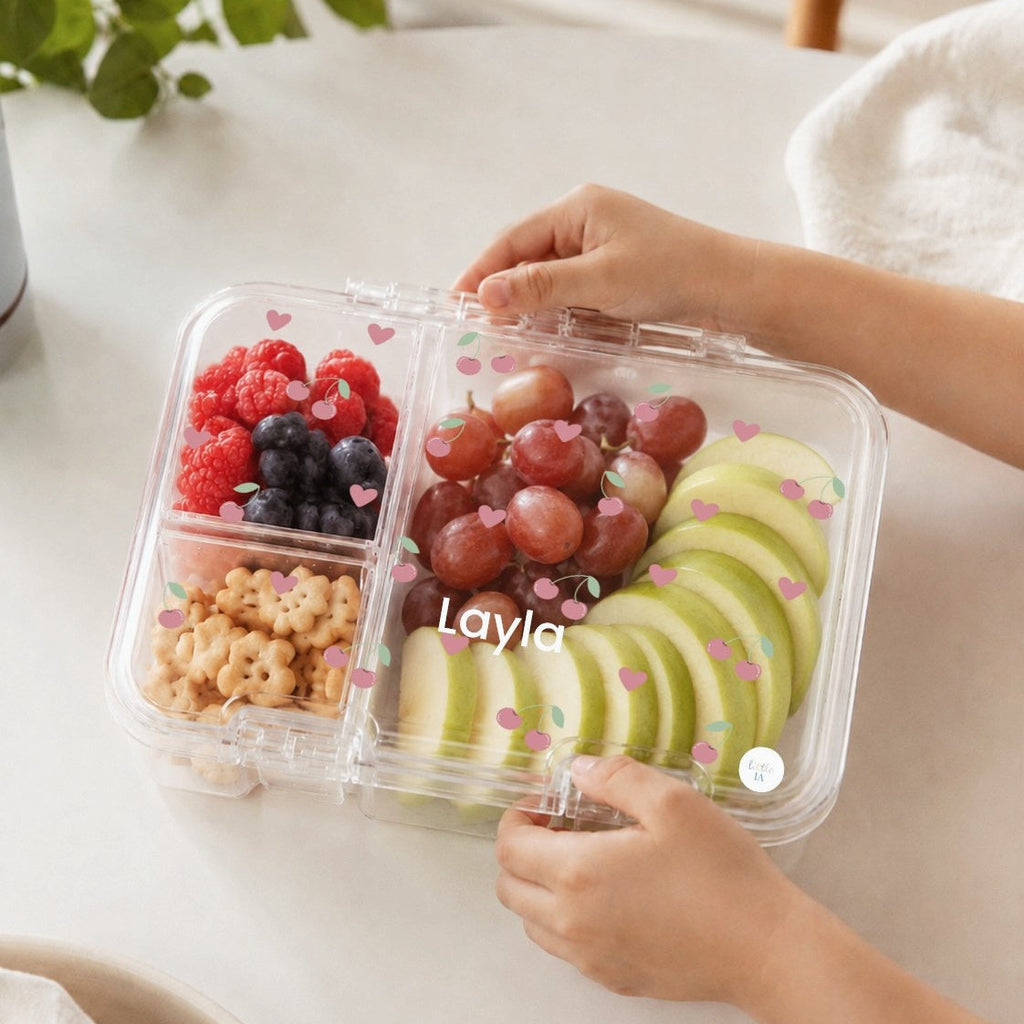 Cherry Tritan Snack Box - 3 Compartments