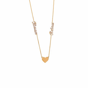 Two Names One Heart Diamond Necklace