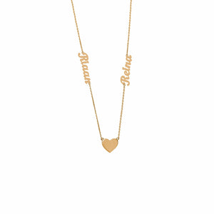 Two Names One Heart Gold Necklace