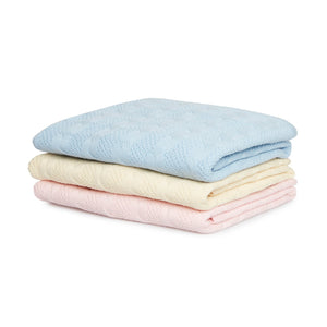 Cream Cable Fleece-Lined Blanket