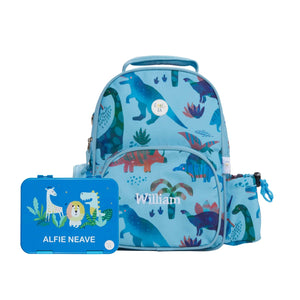 Dino Backpack & Jungle Animal Bento Box Gift Set