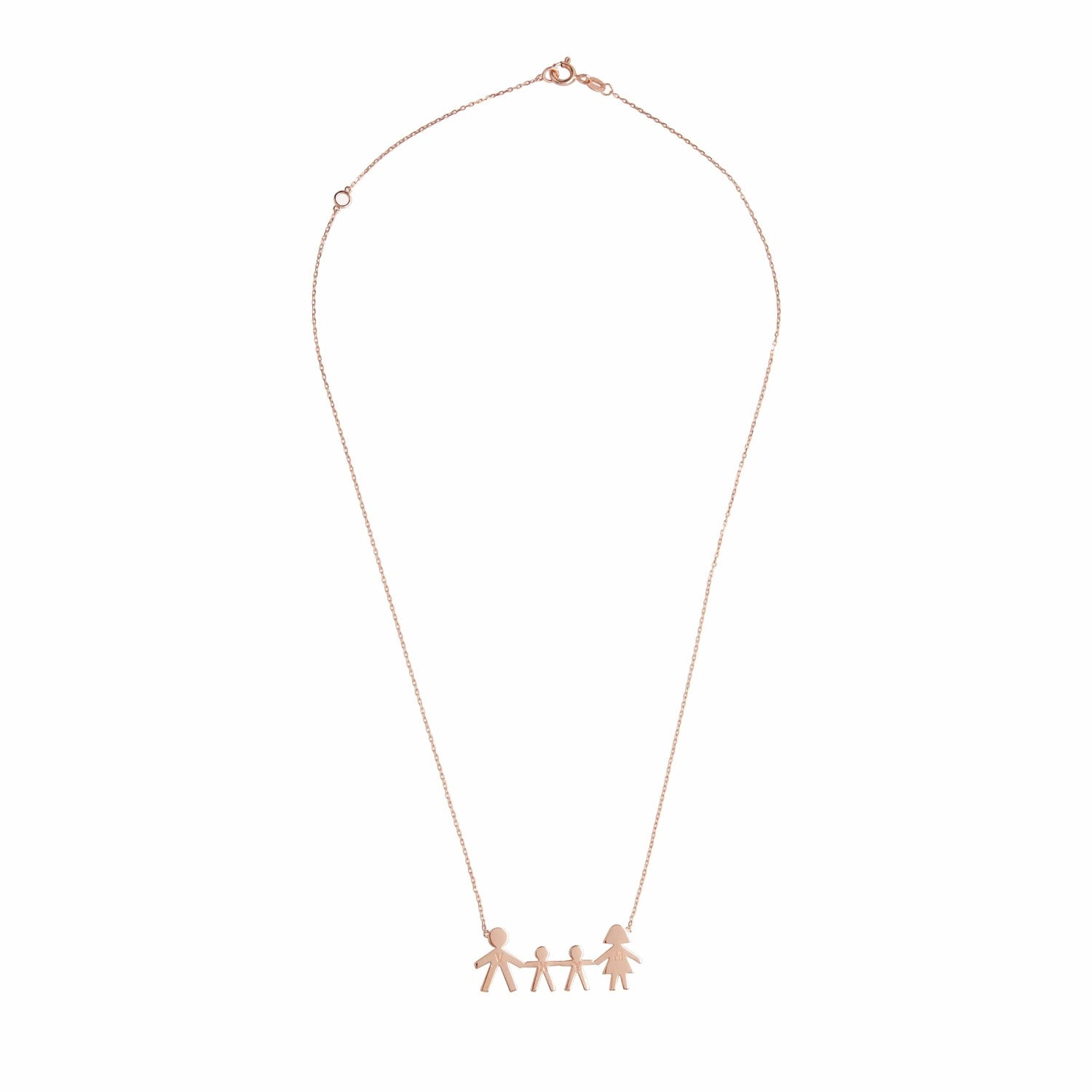 Family of Four Gold Necklace