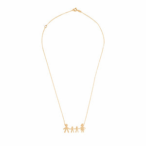 Family of Four Gold Necklace