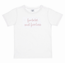 Load image into Gallery viewer, Feminist &amp; Fearless Slogan Tee
