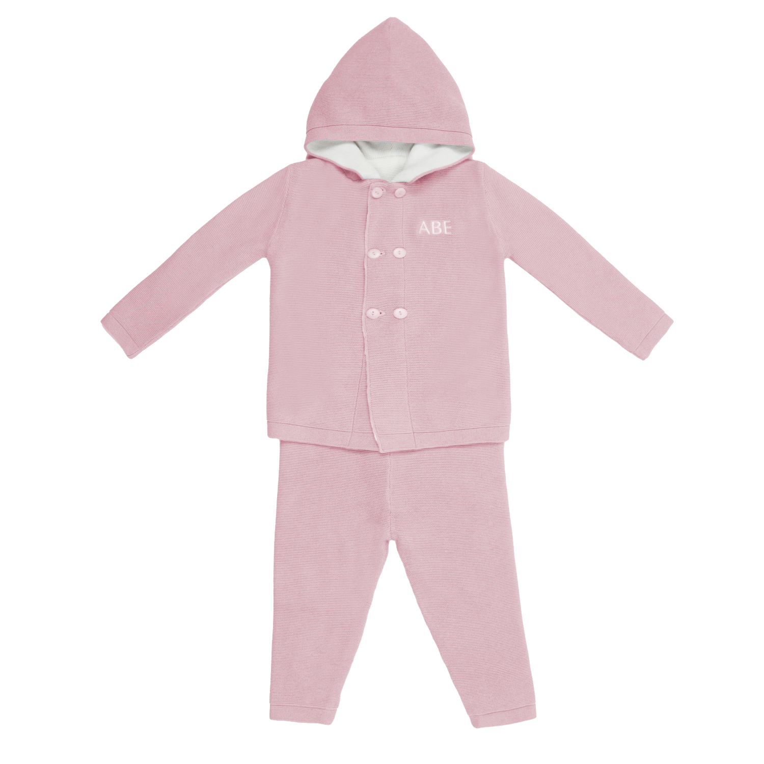 Pink Hooded Knit Set