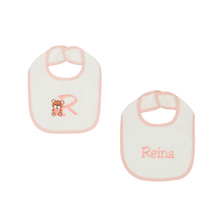Load image into Gallery viewer, Personalised Cotton Muslin Bib Pack of 2
