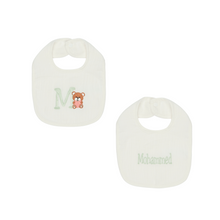 Load image into Gallery viewer, Personalised Cotton Muslin Bib Pack of 2
