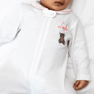 Teddy Bear Clever Zip Girl Sleepsuit